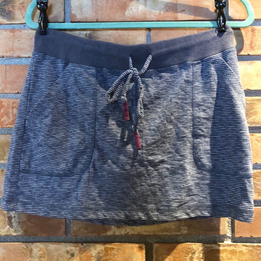 Quiksilver Blue Striped Knit Drawstring Skirt